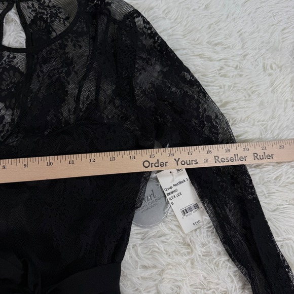 Pearl Georgina Chapman Black Lace Mini Dress Size 6 Romantic Whimsigoth Sexy Y2K - Picture 6 of 15